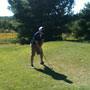 Chris teeing off on #18