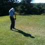 Dustin teeing off on #18